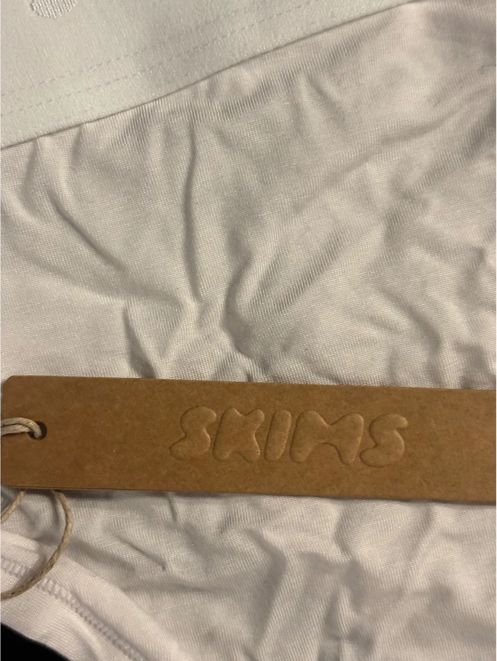 SKIMS Mens Stretch Brief Underwear S Chalk White Modal Logo Waistband NWT